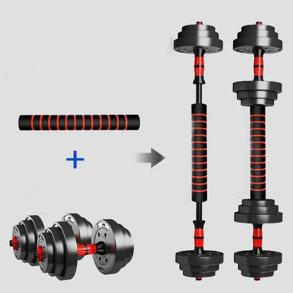 5-44lbs Adjustable Dumbbell, Barbell Anti-Slip Grip