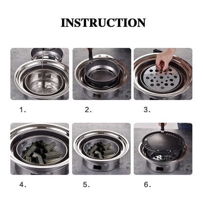 Korean Style Table Charcoal Portable BBQ Grill
