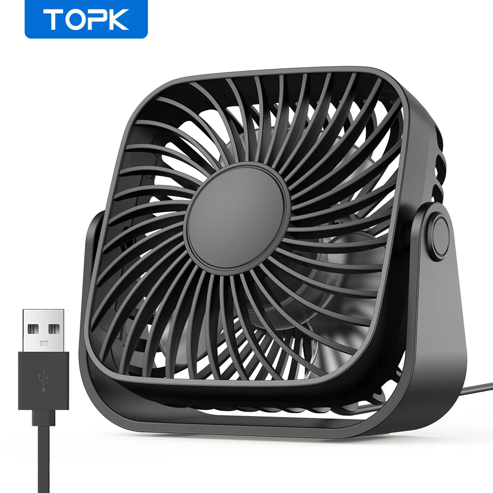 TOPK 4Inch USB Mini Portable Fan f