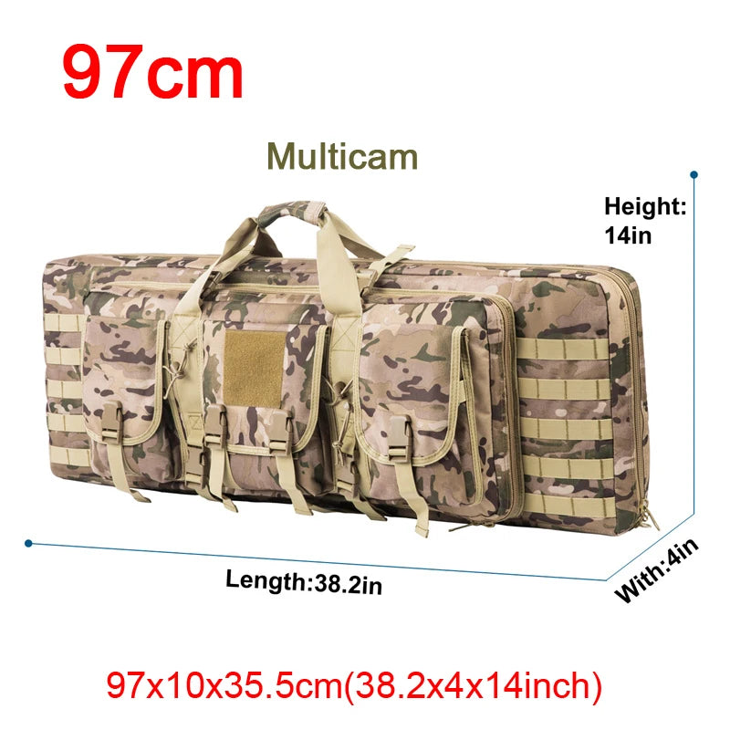 LQARMY 32 38 42 48 inch Tactical Double Rifle Case Backpack