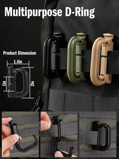 Tactical D-Ring Grimlock Carabiner  Fast Latch System