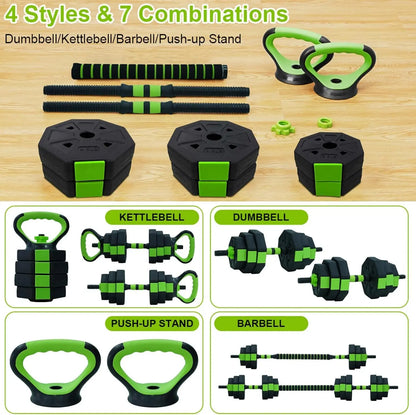 66lbs/88lbs Weight 4 in 1 Adjustable Kettle bell Set  Dumbbell Set