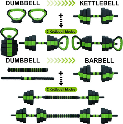 66lbs/88lbs Weight 4 in 1 Adjustable Kettle bell Set  Dumbbell Set