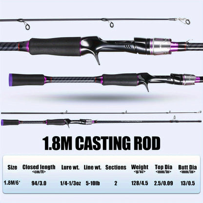 180cm Telescopic Fishing Rod Carbon Fiber,