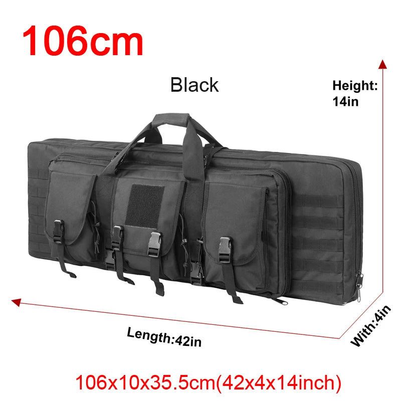 LQARMY 32 38 42 48 inch Tactical Double Rifle Case Backpack