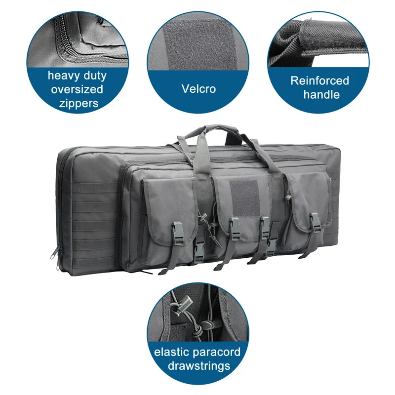 LQARMY 32 38 42 48 inch Tactical Double Rifle Case Backpack