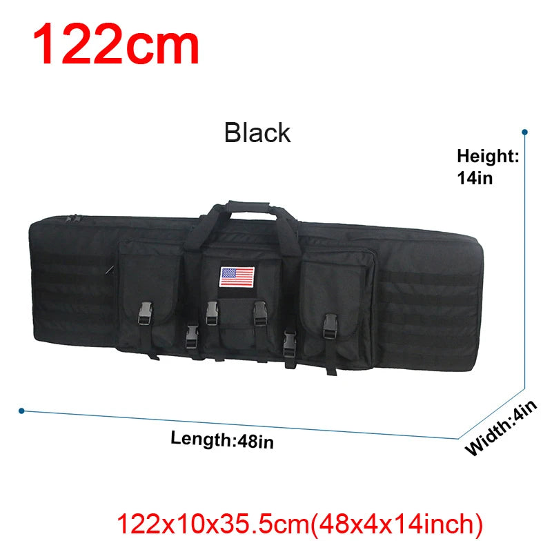LQARMY 32 38 42 48 inch Tactical Double Rifle Case Backpack
