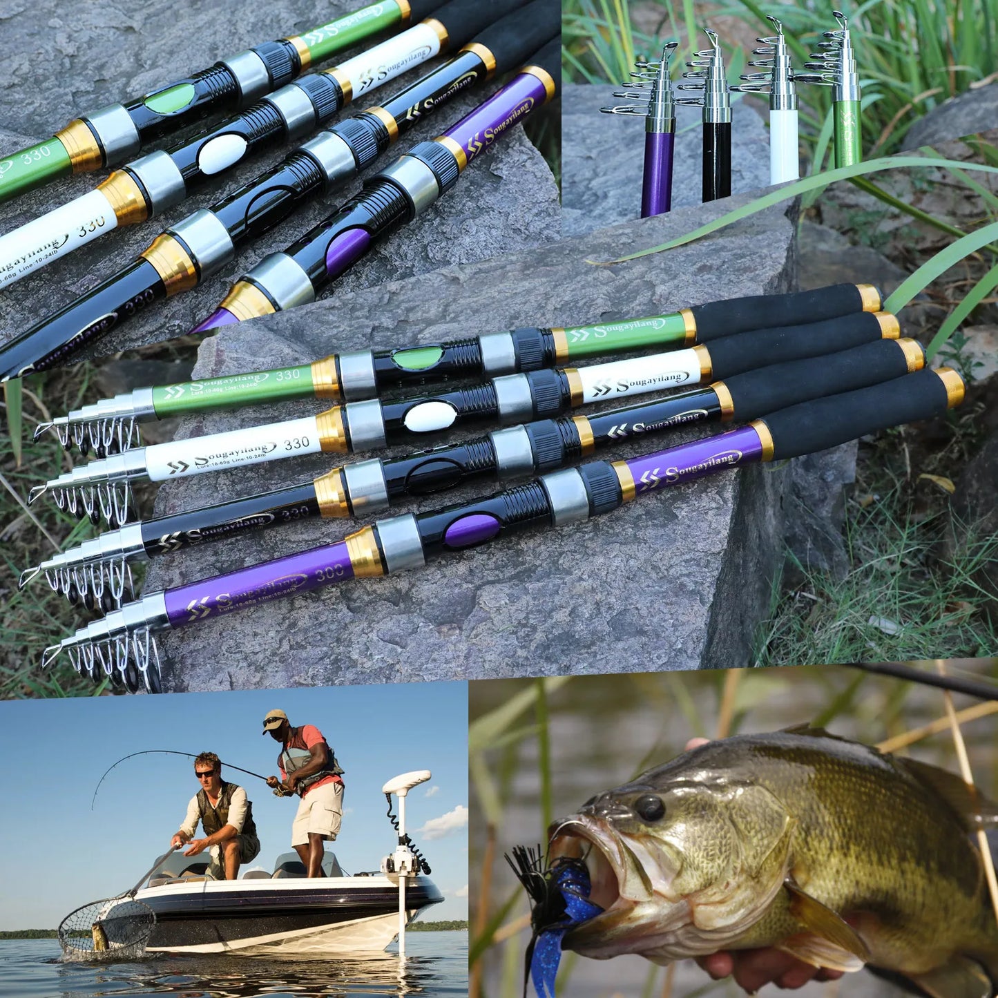 Sougayilang 4 Colors Telescopic Fishing Rod 1.8m-3.3m