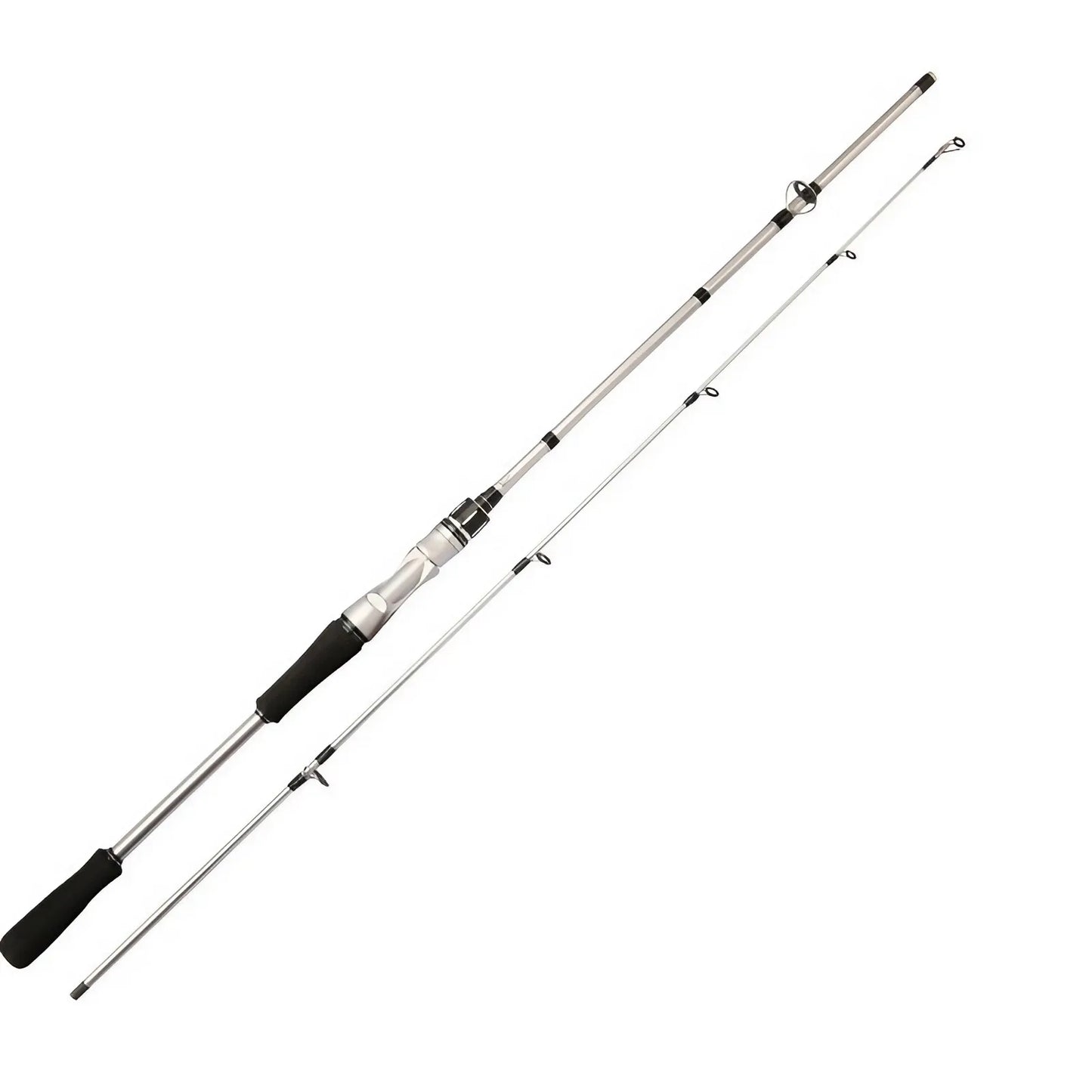 180cm/ 70.86"-Silvery Carbon Fiber Lure Fishing Rod-M Tuning,