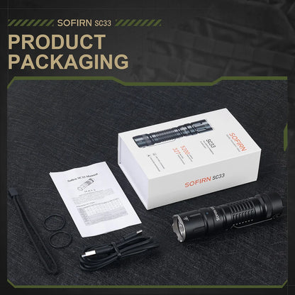 Sofirn SC33 XHP70.3 HI LED Flashlight Tactical 5200lm
