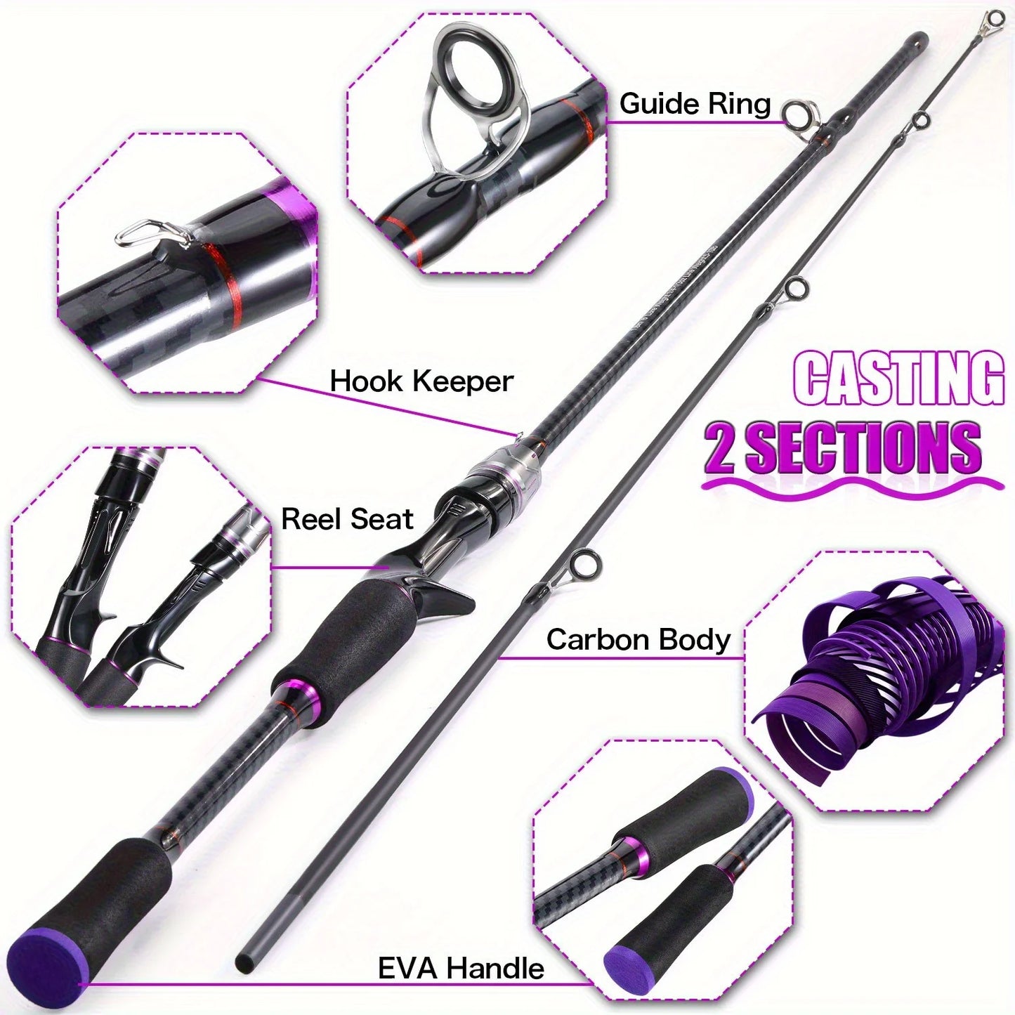 180cm Telescopic Fishing Rod Carbon Fiber,