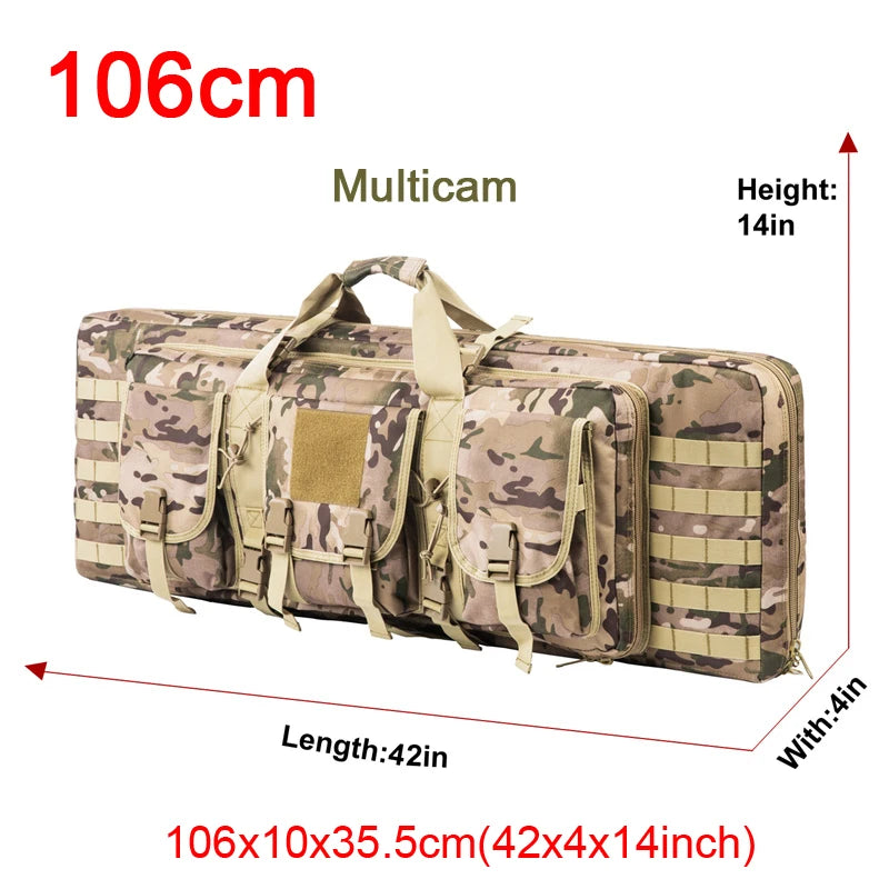 LQARMY 32 38 42 48 inch Tactical Double Rifle Case Backpack