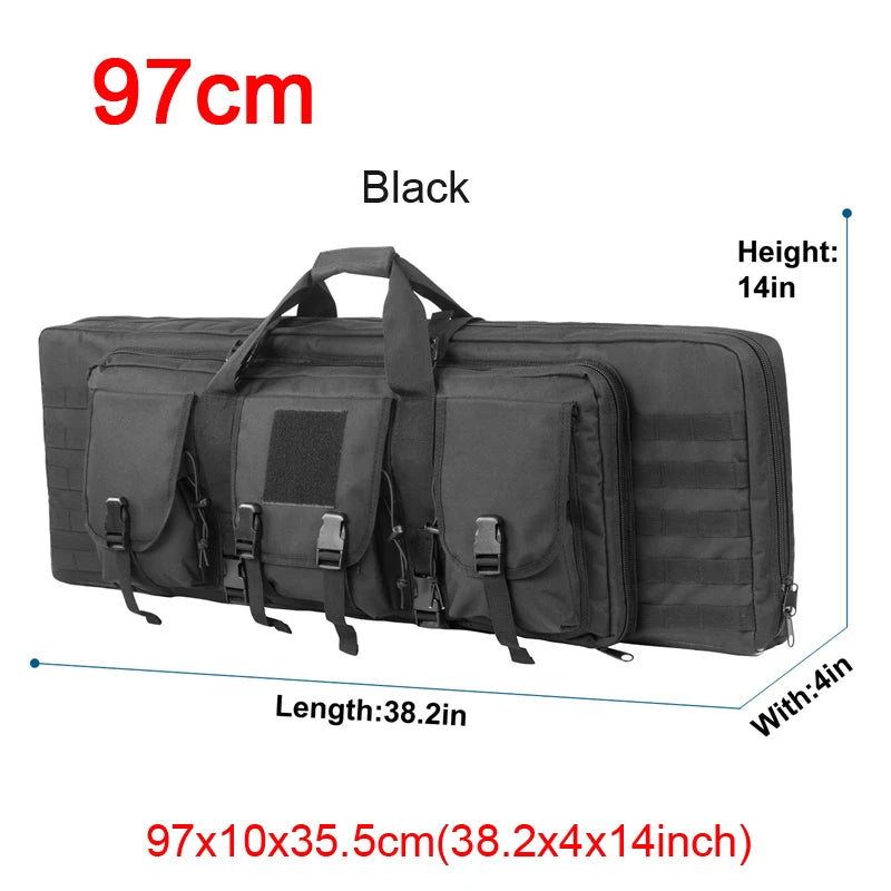 LQARMY 32 38 42 48 inch Tactical Double Rifle Case Backpack