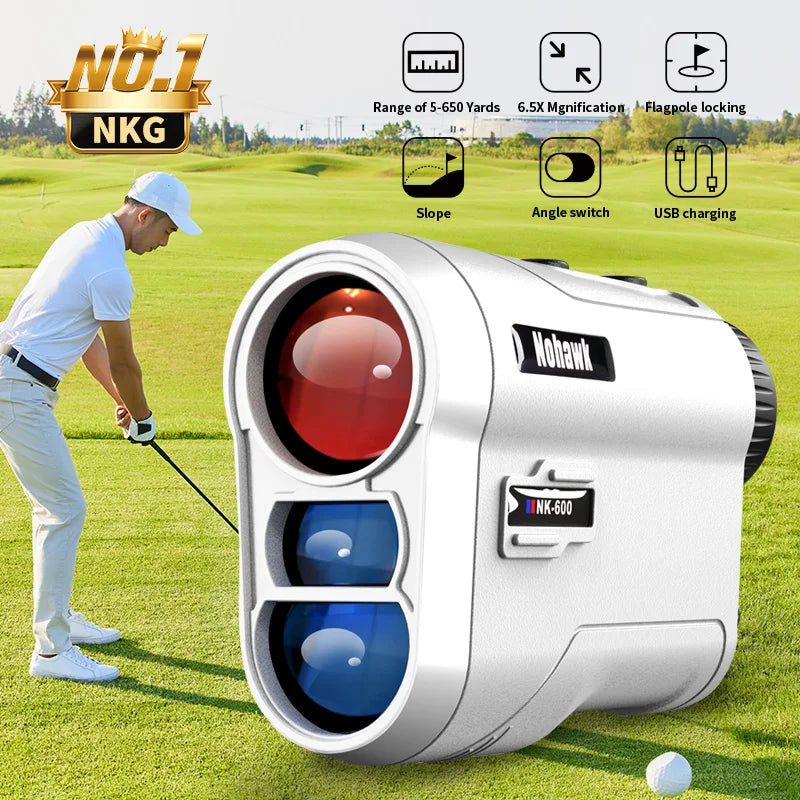 NOHAWK: Laser Rangefinder USB Rechargeable  Hunting Monocular