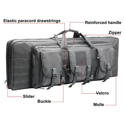 LQARMY 32 38 42 48 inch Tactical Double Rifle Case Backpack