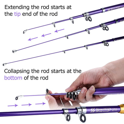 Sougayilang 4 Colors Telescopic Fishing Rod 1.8m-3.3m