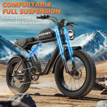 Kickwey K7 Electric bike 1500W Motor 48V 23AH Adult Electric bicycle 20"