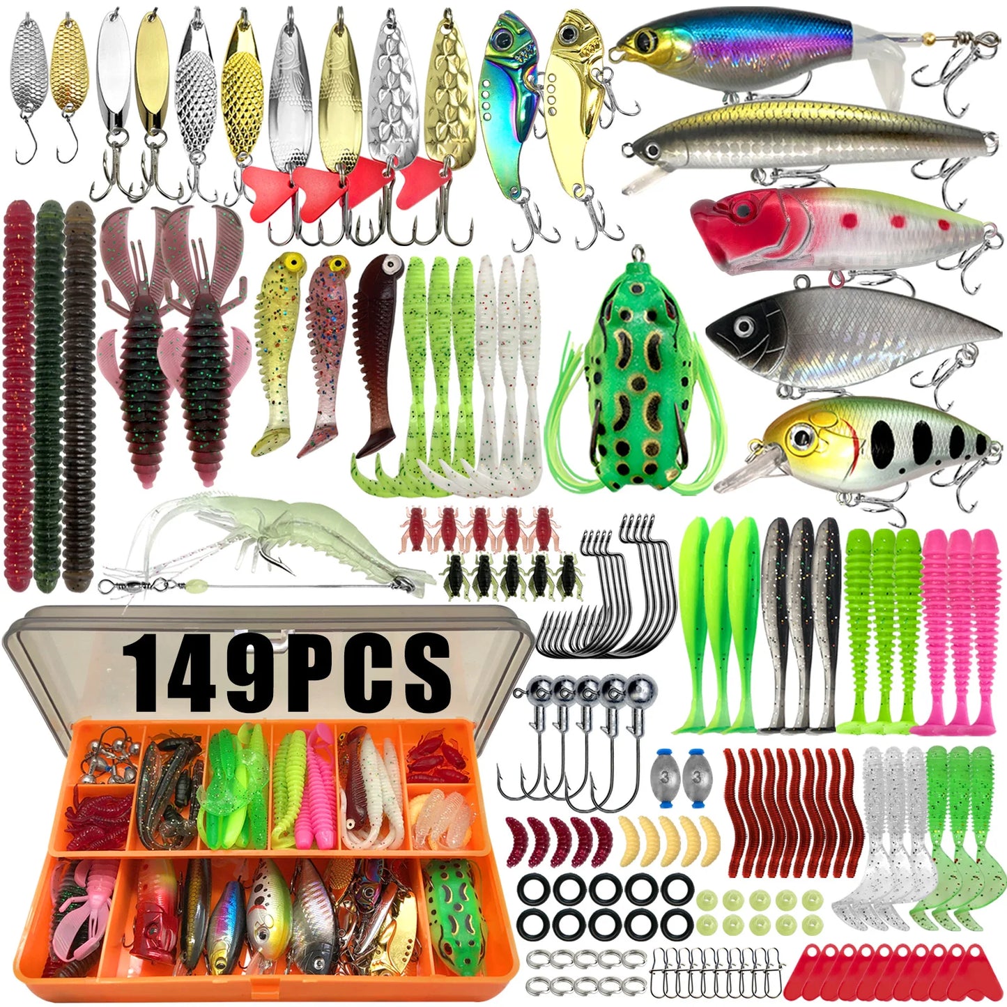 Fishing 86/88/136/149/366pcs Lure Kit For Trout/Pike/Bass