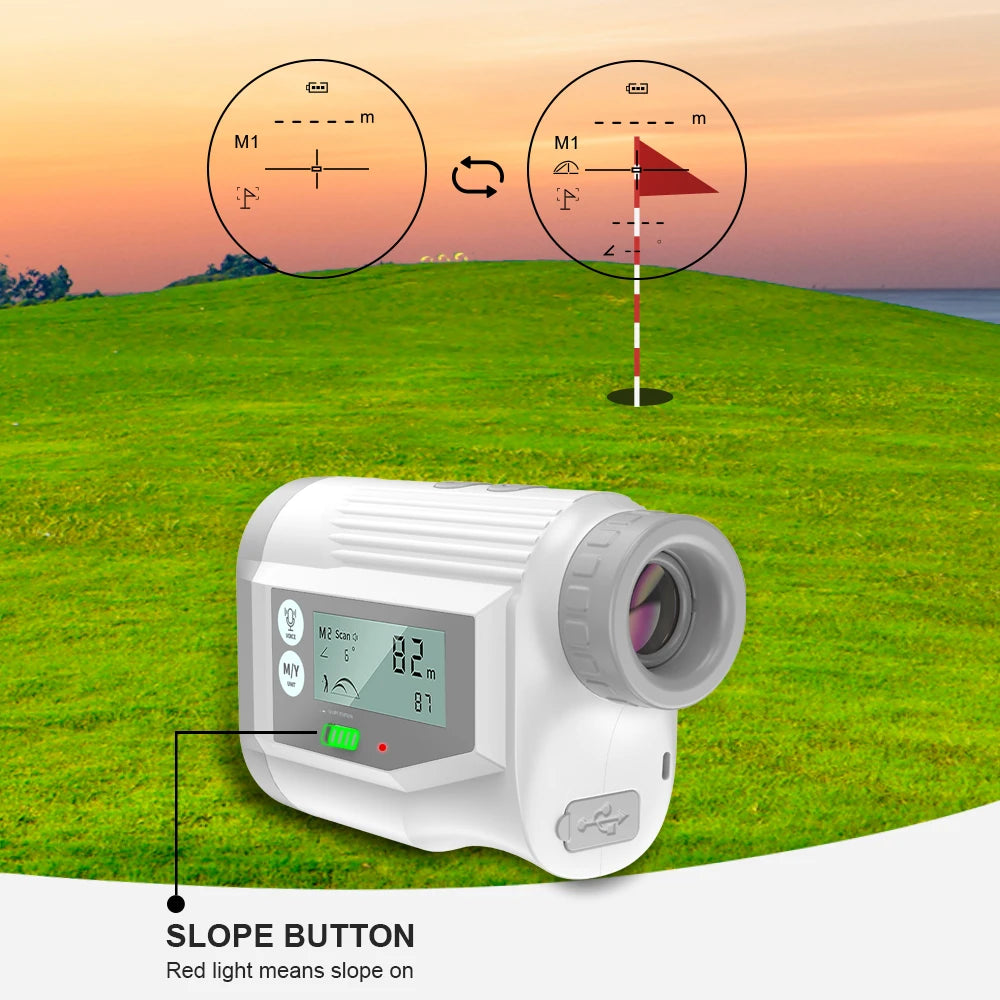 NOHAWK: Laser Rangefinder USB Rechargeable  Hunting Monocular