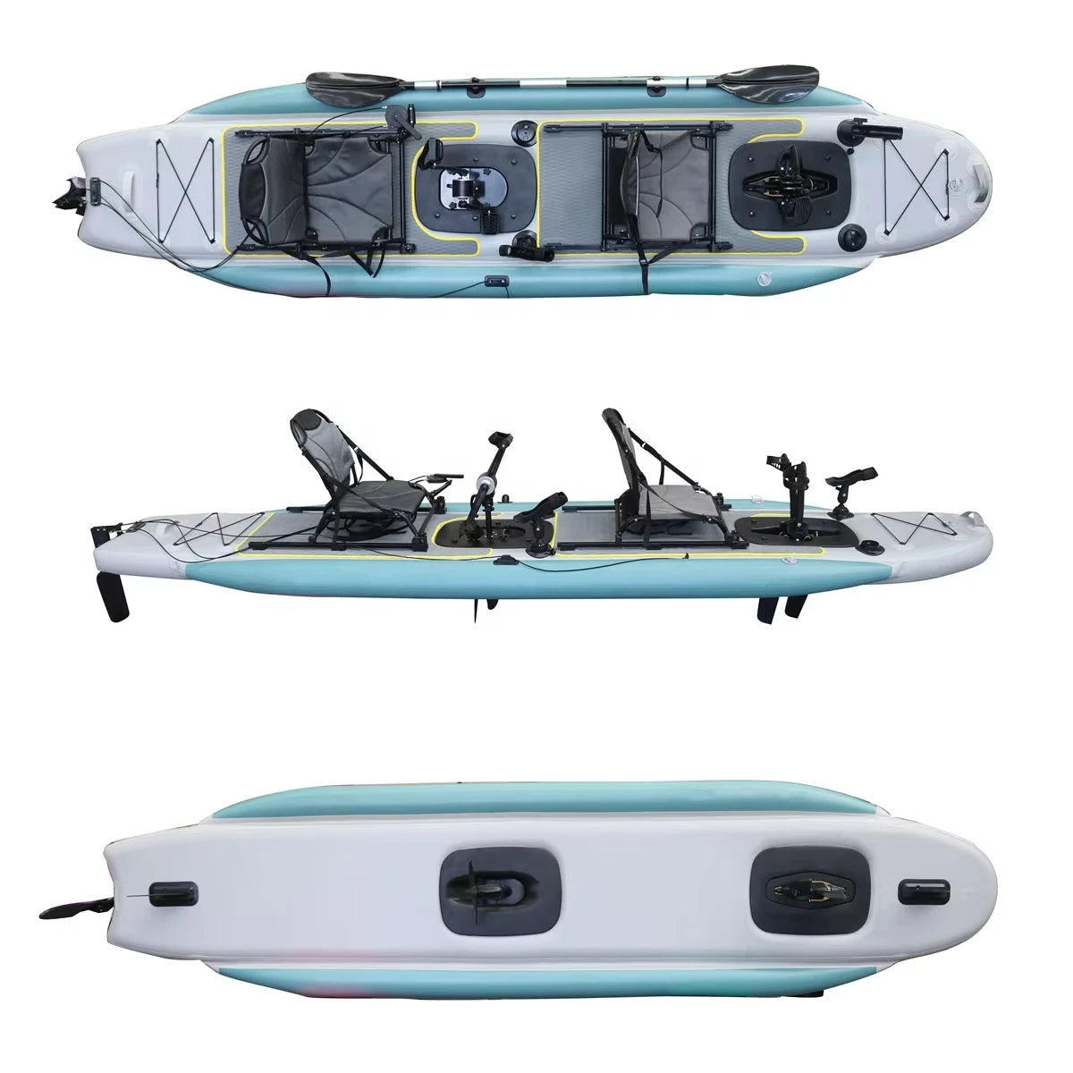 Inflatable 2-Person Pedal Fishing Kayak 14ft,