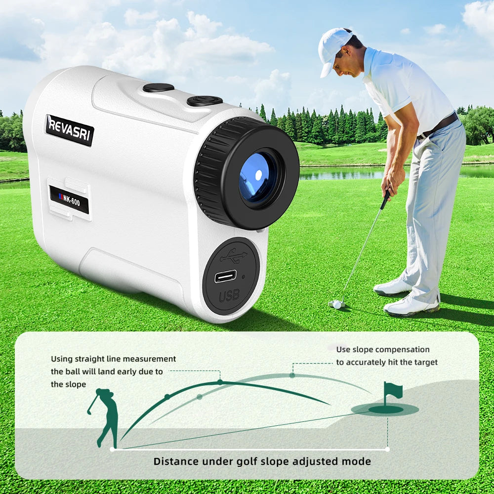 REVASRI Golf Laser Rangefinder Rechargeable 600M/1000M 6X Magnification