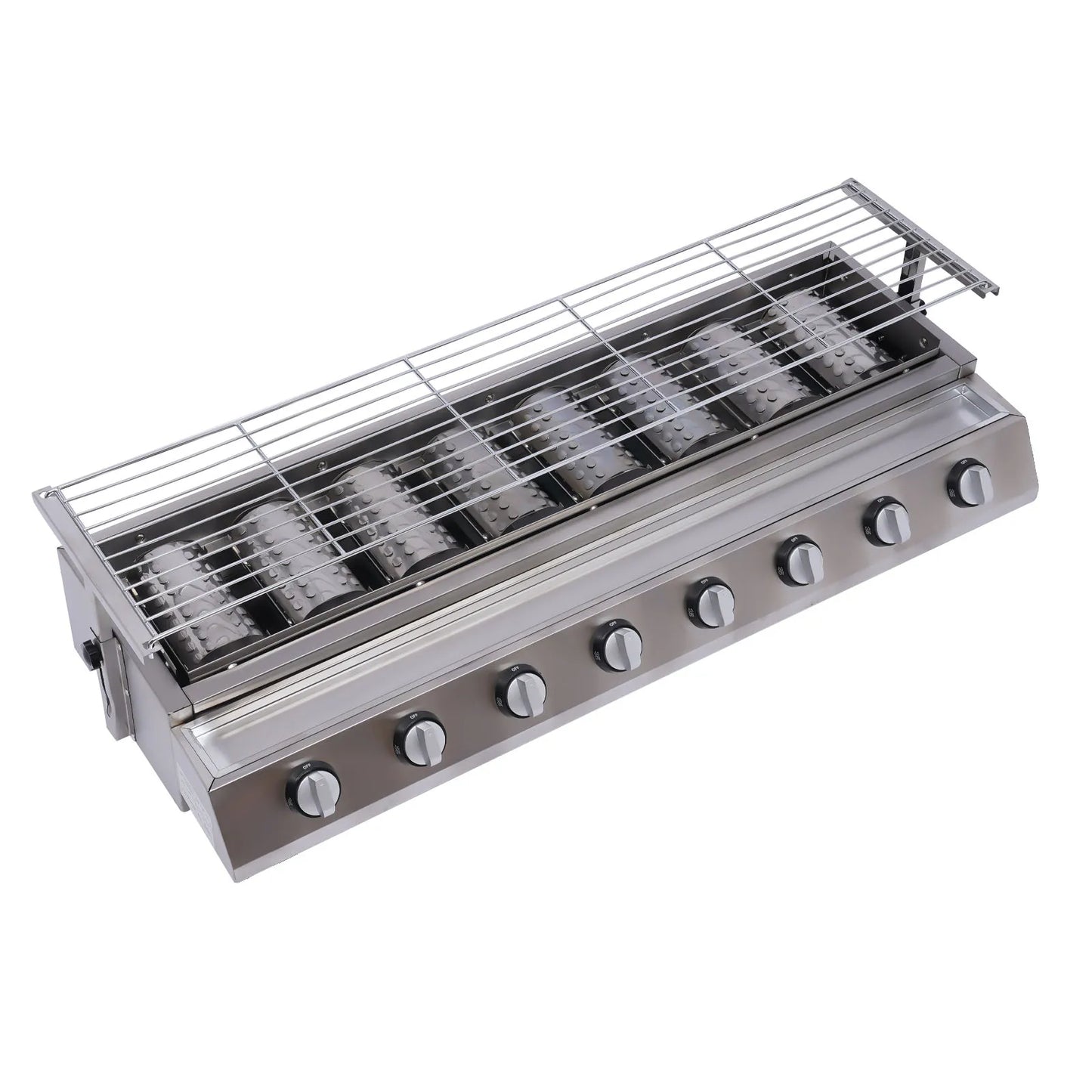 8-Burner Gas Grill, Stainless Steel, Portable